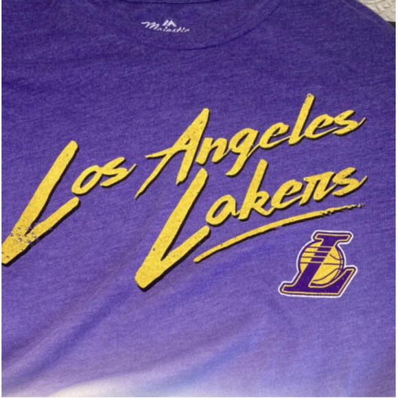 Majestic Threads Women’s Los Angeles Lakers Purple White SS SHIRT Size Medium - Picture 8 of 12